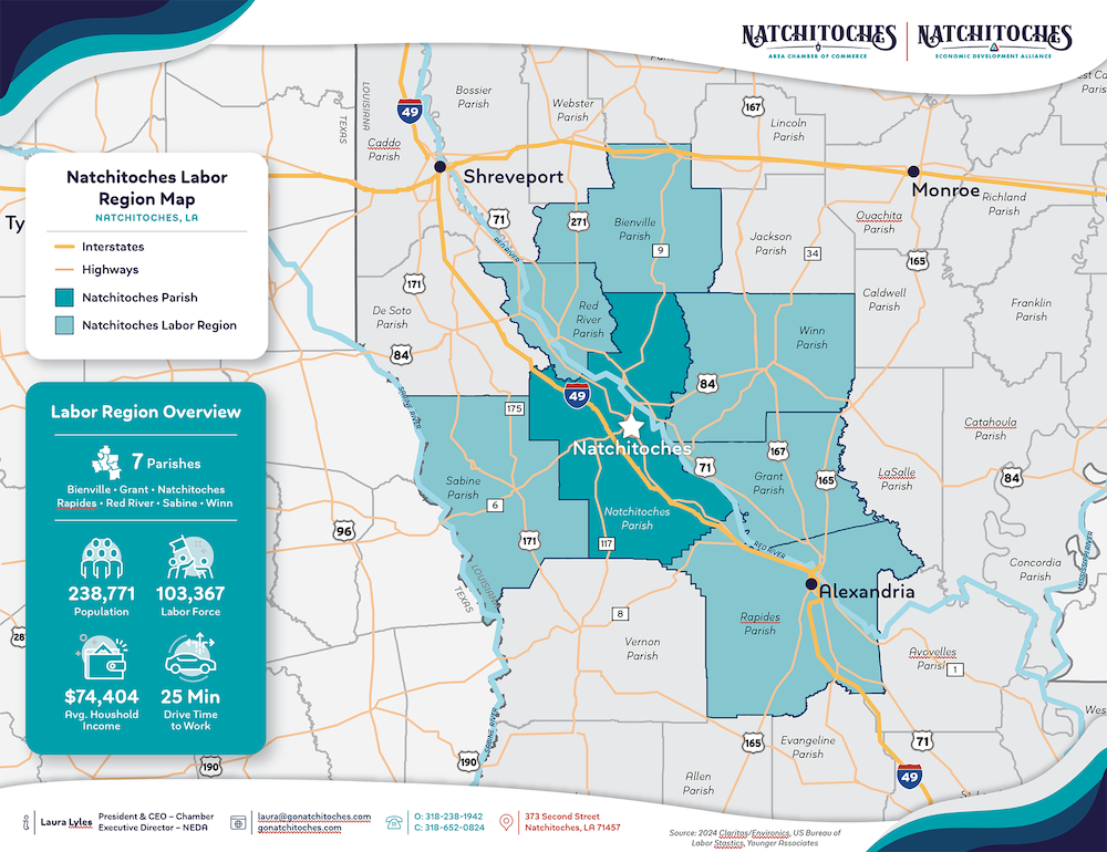 Natchitoches Labor Region Map Png