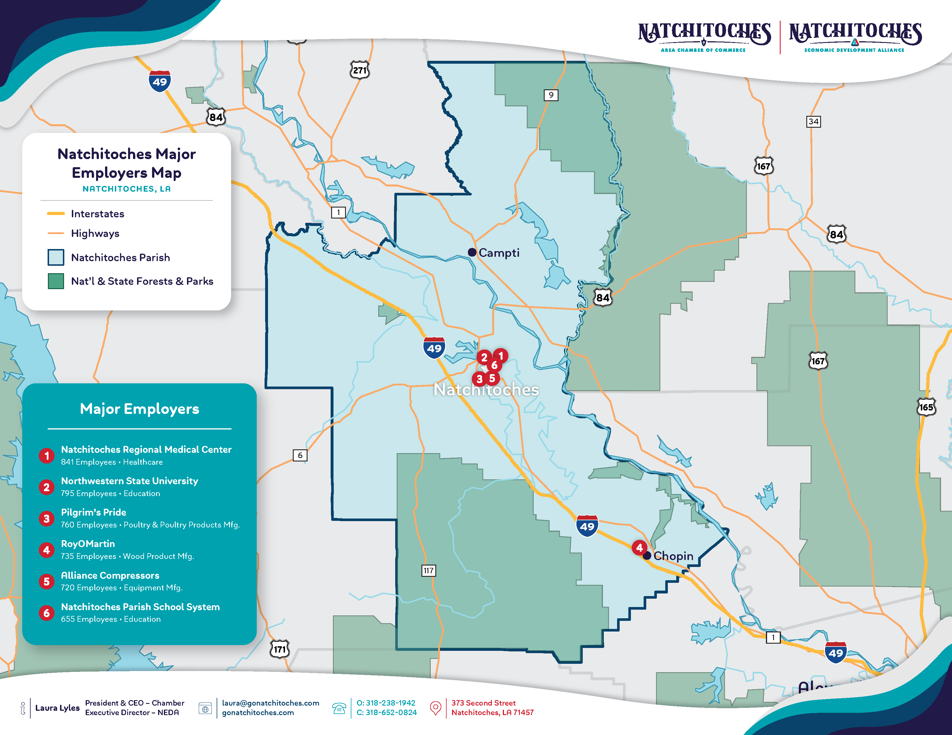 2025 Natchitoches Major Employers Map Png